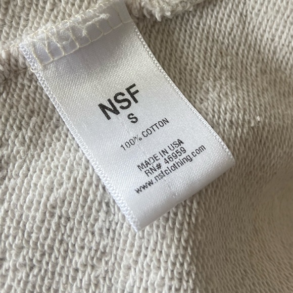 NSF Light Grey Distressed Holey Sweatshirt Mini Dress Size Small USA - Picture 6 of 7